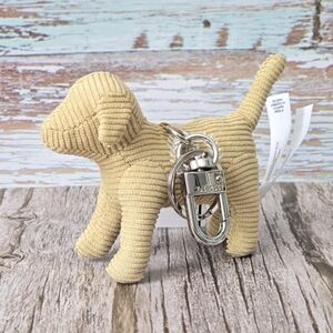 *NWT* PINK VICTORIA'S SECRET Dog Bag Charm, Color - Tan Corduroy